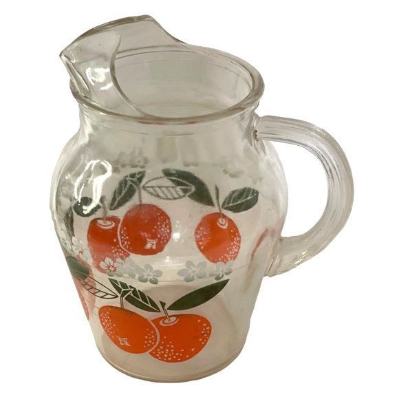 Vintage Orange Juice Pitcher MCM Libbey Glass 7.5" x 3.5" - Picture 1 of 13
